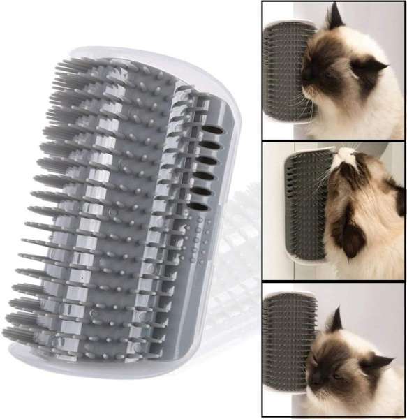 Cats Self Groomer Cat Corner Groomer Grooming Brush Wall Corner Massage Comb for Kitten Puppy