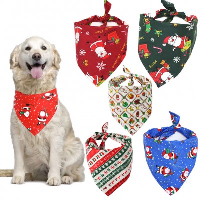 Low Price Stock Christmas Pets Washable Pet Bandanas Adjustable Custom Dog Scarf Bandana