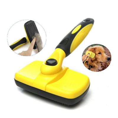 Pet Grooming Brush Self Cleaning Slicker Brushes for Dogs and Cats Long & Thick Hair Best Pet Shedding Tool for Grooming